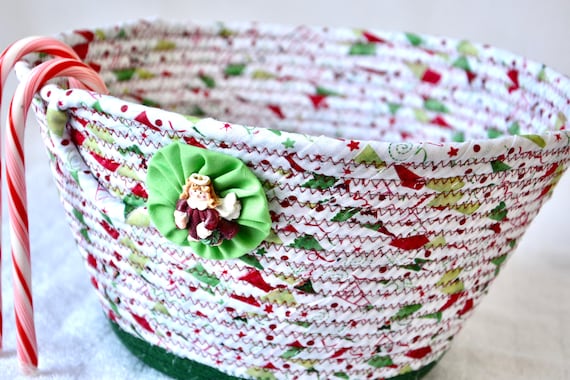 Christmas Angel Bowl, Unique Holiday Decoration, 1 Homemade Fruit Bowl, Bread Basket, Handmade Fabric Napkin Holder, Holiday Gift Basket