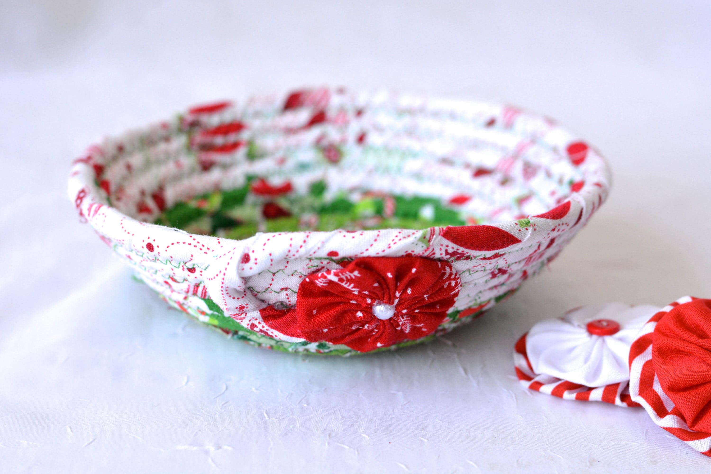 Christmas Decoration, Holiday Candy Dish Bowl, Handmade Potpourri