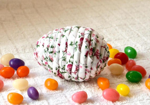 Shabby Chic Easter Egg, 1 Handmade Pink Rose Easter Egg Decoration, Hand Coiled Easter Egg