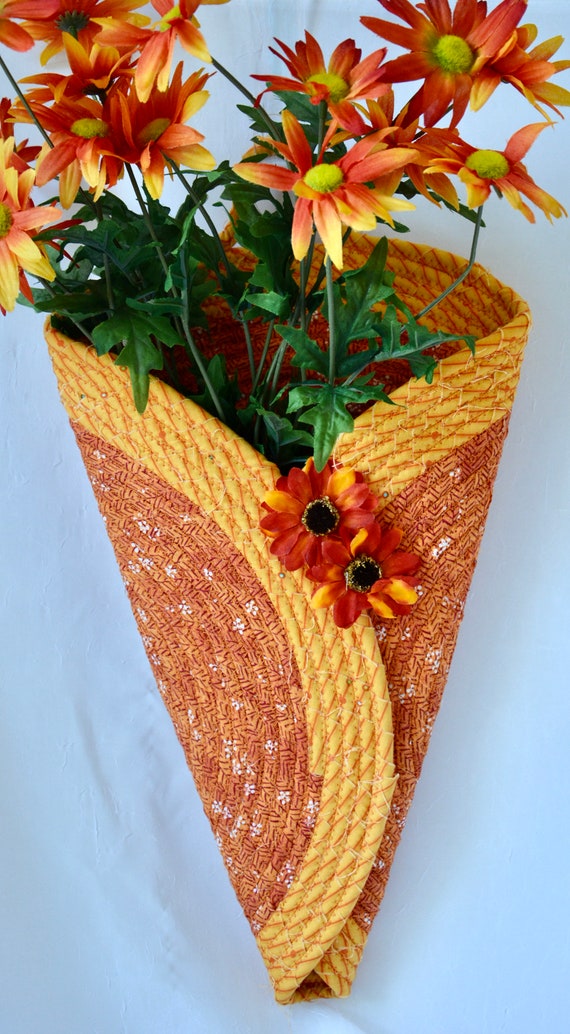 Fall Door Hanger, Sunflower Wreath, Halloween Wall Art Pocket, 1 Handmade Door Hanging, Fall Wall Vase, Fabric Door Art Hanger