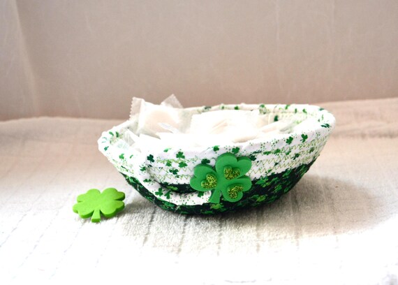 St. Patrick's Day Candy Dish, Handmade Irish Green St. Patrick's Day Decor Bowl