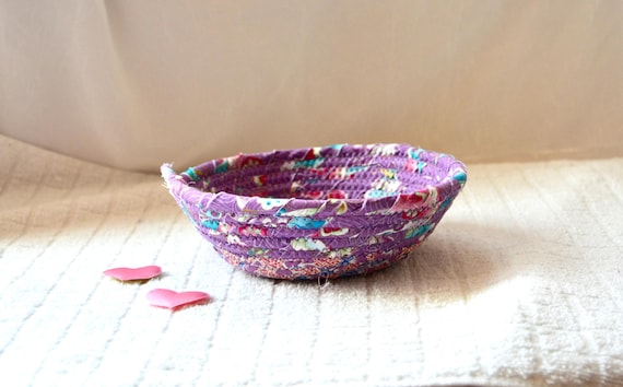 Handmade Mother's Day Gift, Shabby Chic Basket, Lavender Candy Dish, Spring decor bowl