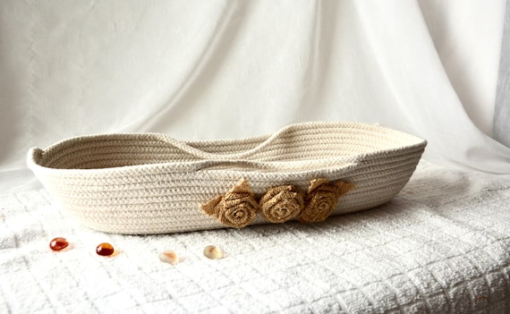 Eyeglasses Rope Basket, Country Pen Tray, Cottage Key Holder, Handmade Trinket Bowl, Nautical Clothesline Basket, Shabby Chic Oval Bowl