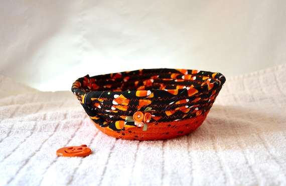 Halloween Candy Bowl, Fall Key Holder, Desk Clip Basket, Trinket Ring Dish, Entry Change Coin Holder, Cute Fabric Rope Gift Basket