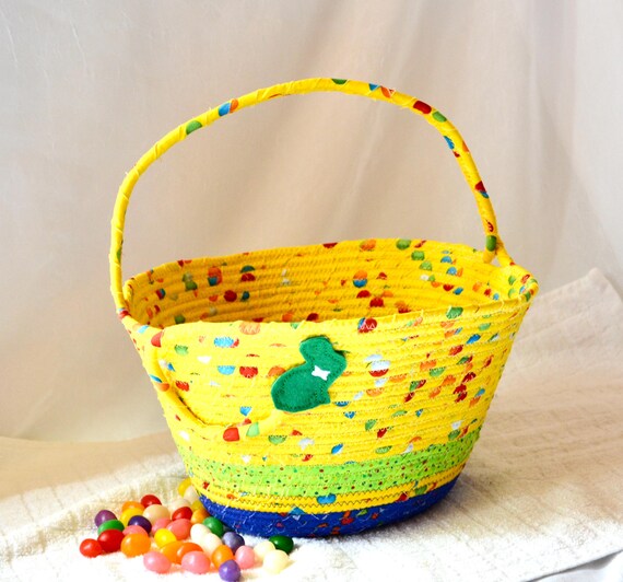 Boy Easter Basket, Handmade Easter Candy Bucket, Cute Easter Egg Hunt Tote Bag, Jelly Bean Bin, Free Name Tag, Spring Gift Basket