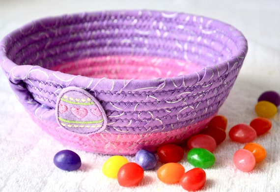 Lavender Easter Basket, Handmade Candy Bowl, Fun Potpourri Bowl, Jelly Bean Holder, Ring Dish, Girl Nursery Decor, Mother's Day Gift