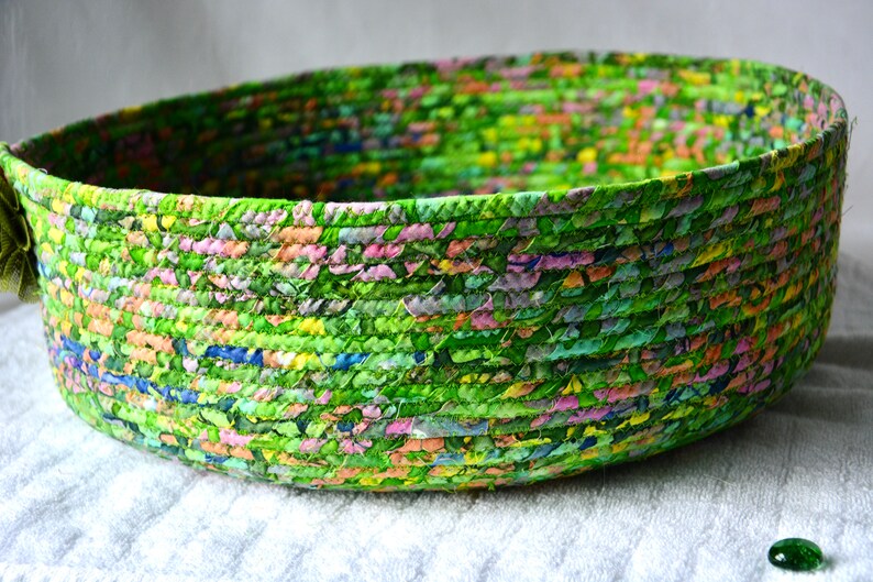 Unique Green Batik Basket Blanket Holder Boho Batik Fabric Etsy