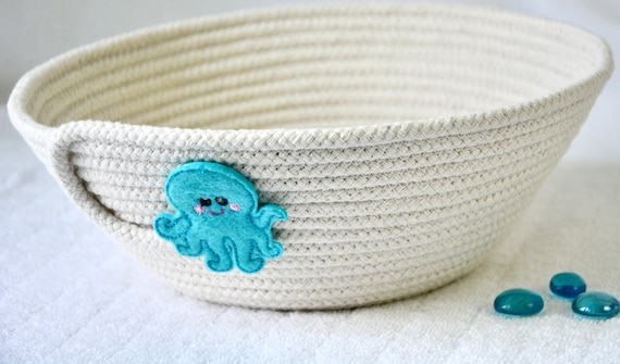 Bread Proofing Basket, Cute Octopus Gift Basket, Minimalist Rope Bowl, Handmade Bread Basket, Napkin Holder, Bread Proving Bowl