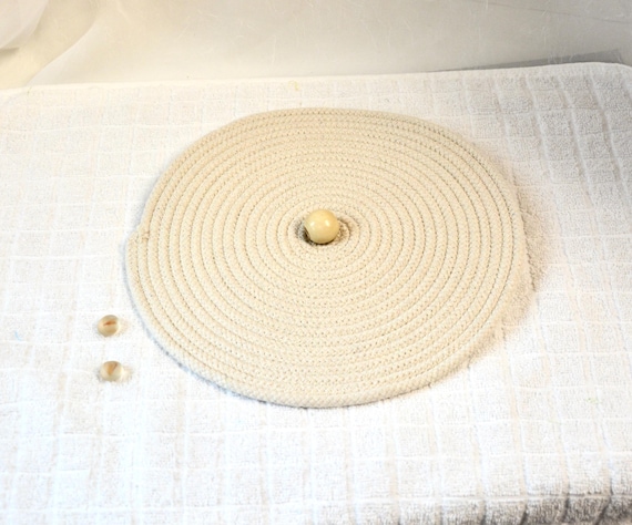 Bread Proofing Basket Cover, Lid for Minimalist Bowl, Cover for Proving Bowl, Handmade Rope Lid, Farmhouse Coiled Quilted Lid, Cover only
