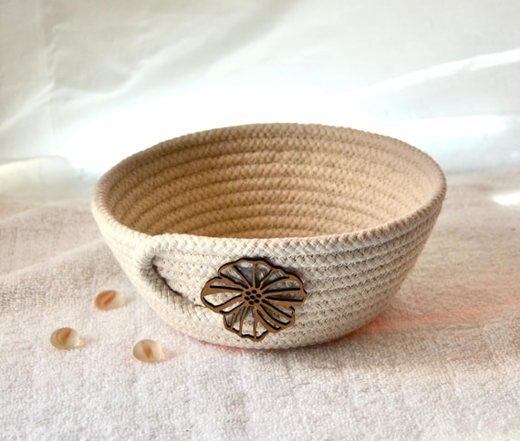 Small Rope Basket, Minimalist Candy Bowl, Ring Dish, Country Trinket Tray, Potpourri Holder, Mini Clothesline Bowl, Farmhouse Gift Basket