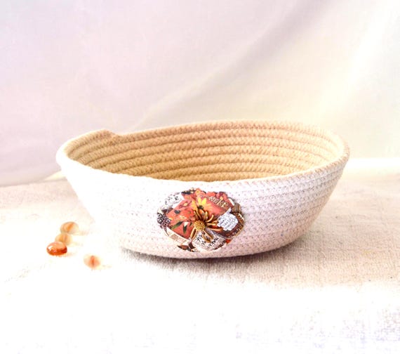 Small Rope Bowl, Handmade Bread Basket, Farmhouse Key Holder, Bread Proofing Basket, Sourdough Proving Bowl, Baker Gift, Country Rope Basket