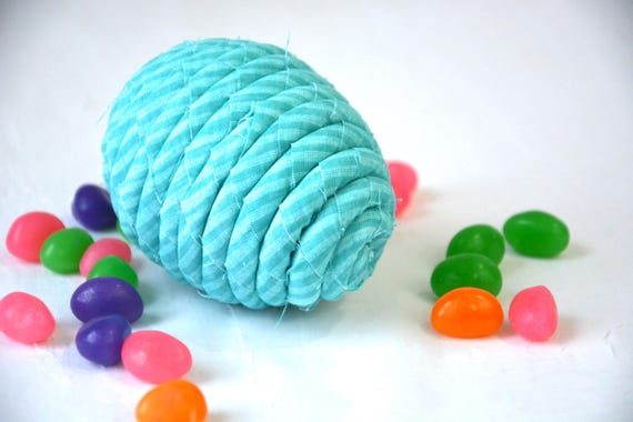 Aqua Blue Maraca Easter Egg, 1 Handmade Easter Fabric Shaker Musical Egg, Easter Egg Hunt Toy