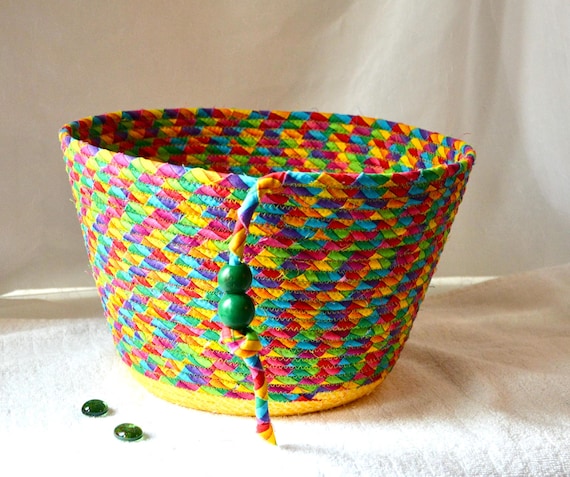 Summer Outdoor Decor Basket, Patio Party Bowl, Game Storage Organizer Basket, Handmade Bath Towel Holder, Kid Toy Bin, Unique Gift Basket