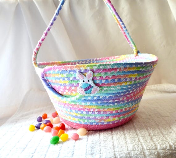 Handmade Girl Easter Basket, Cute Baby Easter Bucket, Easter Egg Hunt Tote Bag