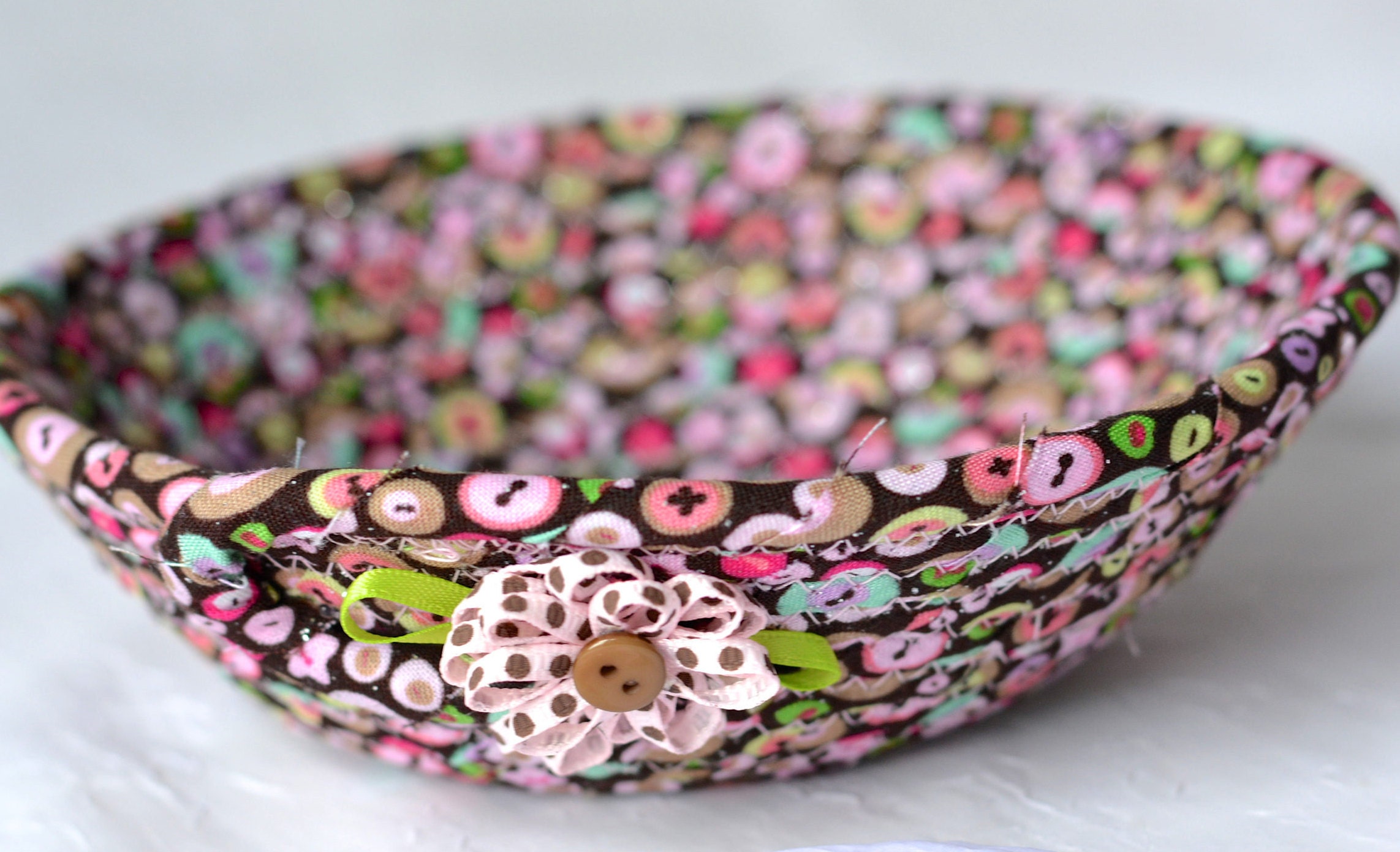 Girl Fairy Bowl Ring Dish Basket Handmade Pink Bowl Glitter