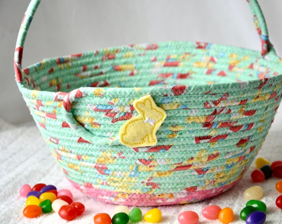 Unique Easter Candy Basket, Baby Easter Bucket, Holiday Decoration, Handmade Easter Egg Hunt Tote Bag, Cute Easter Home Decor, Free Name Tag