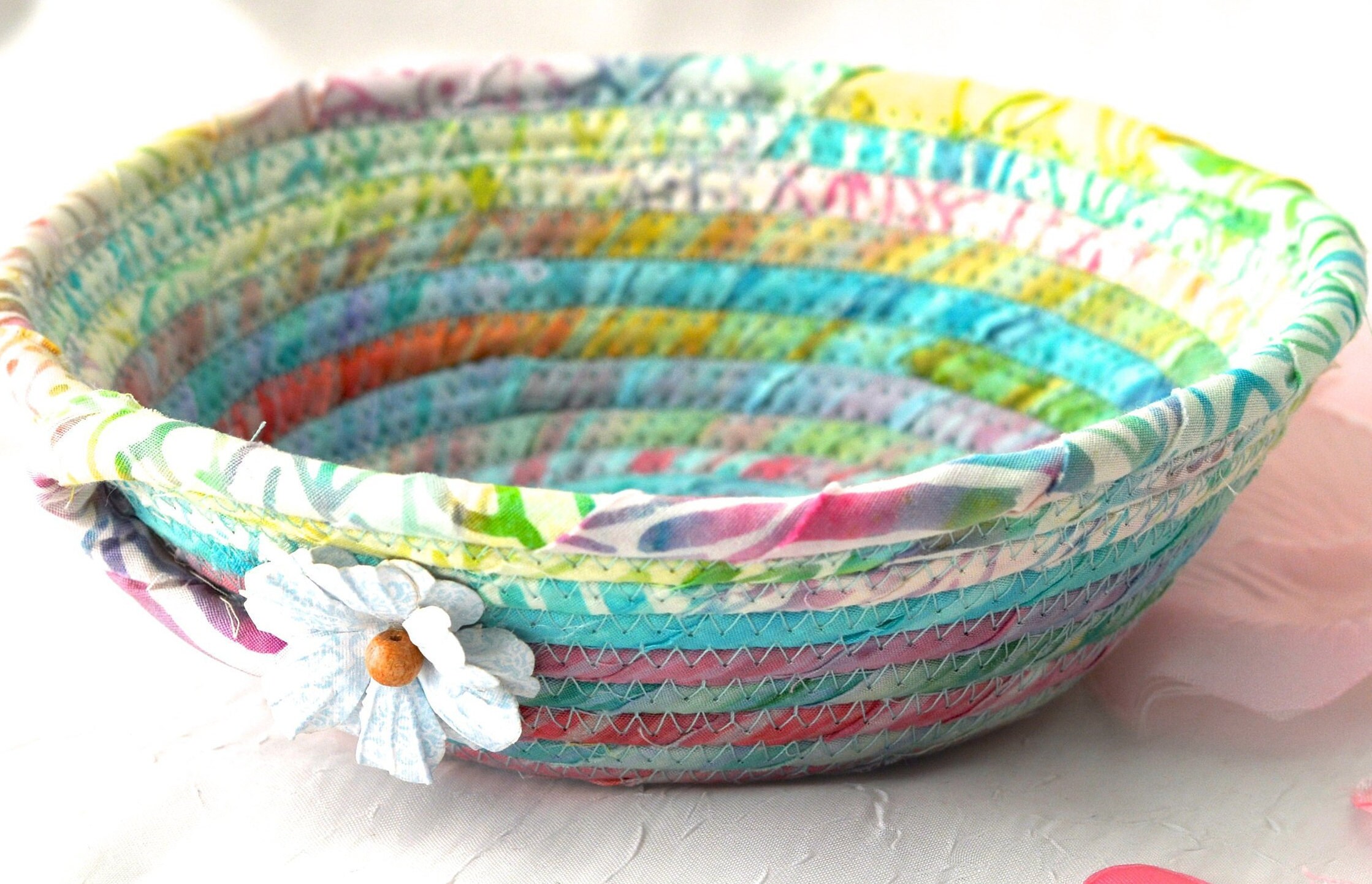 Batik Potpourri Basket Handmade Boho Bowl Candy Dish Etsy