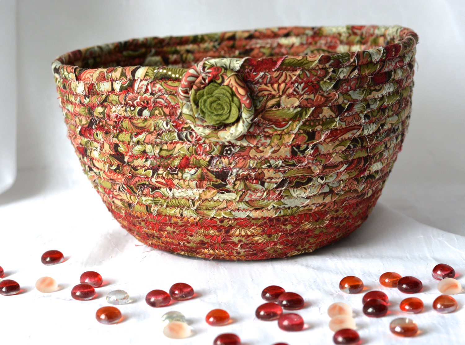 Thanksgiving Bread Basket, Fall Designer Basket, Handmade Autumn Fruit