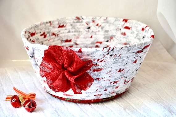 Christmas Gift Basket, Decorative Holiday Bowl, Christmas Card Holder, Homemade Holiday Napkin Basket, Ornament Display Holder, Fruit Bowl