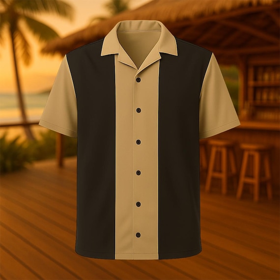Charlie Harper Style Bowling Shirt | Retro Dark Brown Oversized Fit