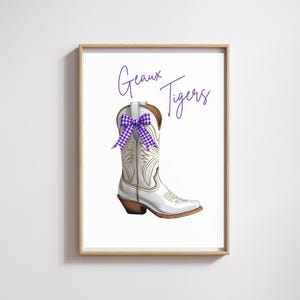 LSU Gold Boot Watercolor Art Print: Louisiana State University (Digital Download)