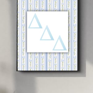 Tri Delta Sorority Print: Green Floral Greek Letters (300 DPI Digital Download