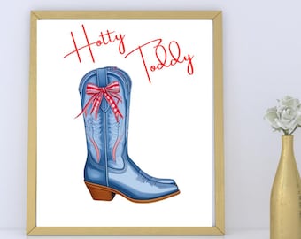 Ole Miss Blue Boot Watercolor Art: University of Mississippi Print (Digital Download)