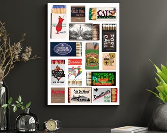 Konsttryck från New Orleans Matchbox | Vintage bar- och restaurangdekor i NOLA (digital nedladdning)