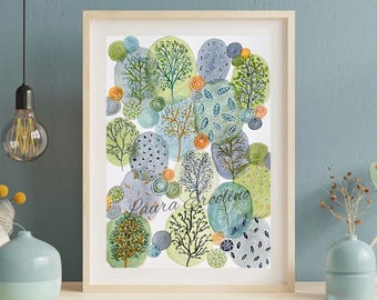 Als een boom geplant door water | Christelijke kunst | Jeremia 17:8 | Op geloof geïnspireerde natuurkunst