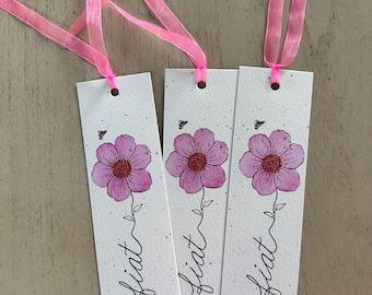 Marcador de página cristão feito à mão em aquarela