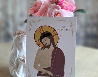 Jesus, o Noivo Arte Cristã/Impressões e Cartões/Papelaria Católica/Arte Original Cartões de Saudação em Branco