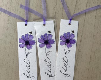Marcador de página em aquarela feito à mão com inspiração religiosa/presentes cristãos