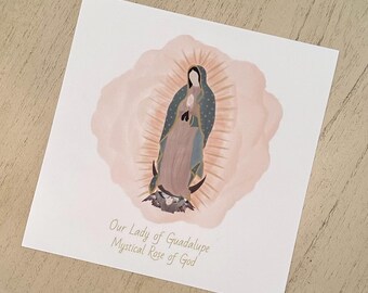 Impressão artística católica da Virgem Maria/Nossa Senhora de Guadalupe/Rosa Mística