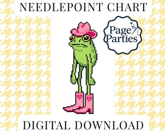 Grenouille cow-girl, téléchargement numérique, modèle de broderie au point de croix