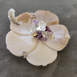 Mother of Pearl Vintage Gemstone Sterling Silver Pendant-Sterling Silver Pendant-925 Sterling Silver-Mother of Pearl Pendant-Vintage Pendant