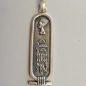 Egypt Cartouche Pendant-925 SS-Egypt Pendant-Sterling Silver-Artisan Charm-Pendant-Charm-Men&#39;s Pendant-Egyptian Jewelry-Hieroglyphic