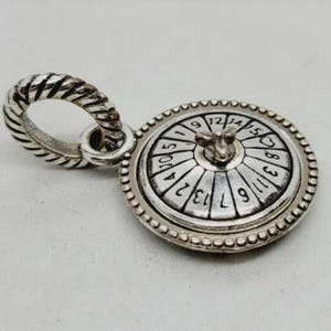 Brighton Las Vegas Roulette Wheel Gambling State Charm-Las Vegas Charm- Scrollwork Charm-Gambling Charm -Gambling Pendant-Roulette Charm