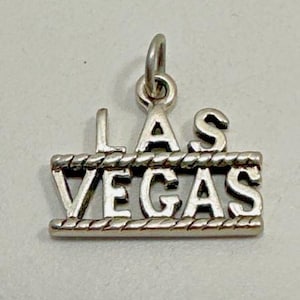 Las Vegas Sterling Silver Charm-Sterling Silver Oxidized Las Vegas Charm-Las Vegas Charm Pendant-Gambling Charm -Gambling Pendant