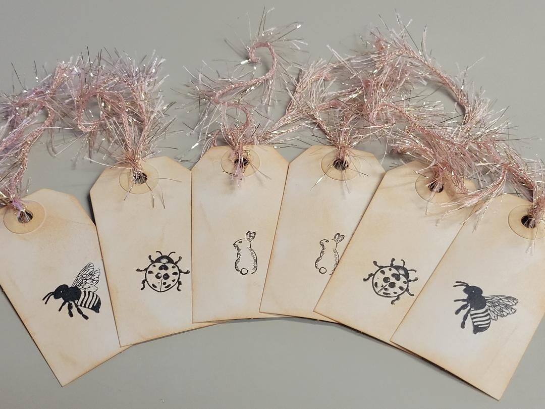Insect Tag Example Insect Animal Vintage Themed Gift Tags-bunny Tag-lady Bug Tag-beetag-6 ...