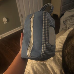 Gingham Blue Diaper/Wipes Pouch – Portable Baby Changing Bag | Travel Organizer for Diapers, Wipes, & Essentials