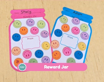 Reward Jar for Kids | Printable Behavior Chart | Token Reward System | Smiley Face Incentive Chart | Montessori Positive Reinforcement