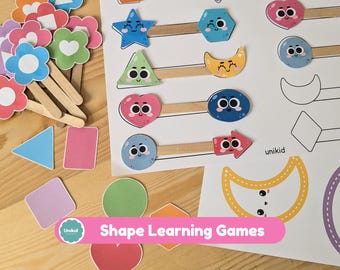 Shape Learning Games | Preschool Activity (PDF) | Fine Motor Skills Game