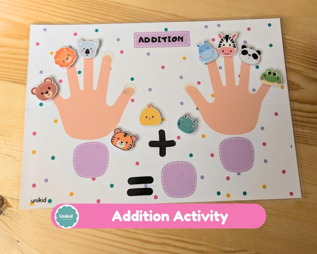 Finger Animals Addition Game | Addition Preschool Printable Activity ...