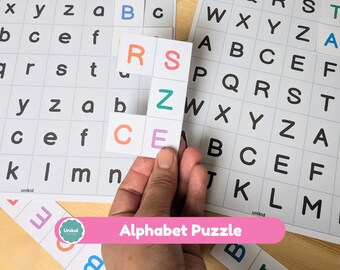 Alphabet Letter Puzzle Matching Game - Printable PDF, Uppercase & Lowercase Activity, Preschool