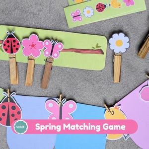 Spring Patterns Matching Game | Preschool Fine Motor Activity (Digital Download)