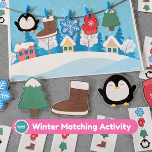 Winter Matching Activity | Christmas Preschool Activity | Fine Motor Skills Game