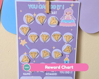 Princess Reward Chart Printable | Kids Chore, Potty Training, Routine Tracker (PDF)