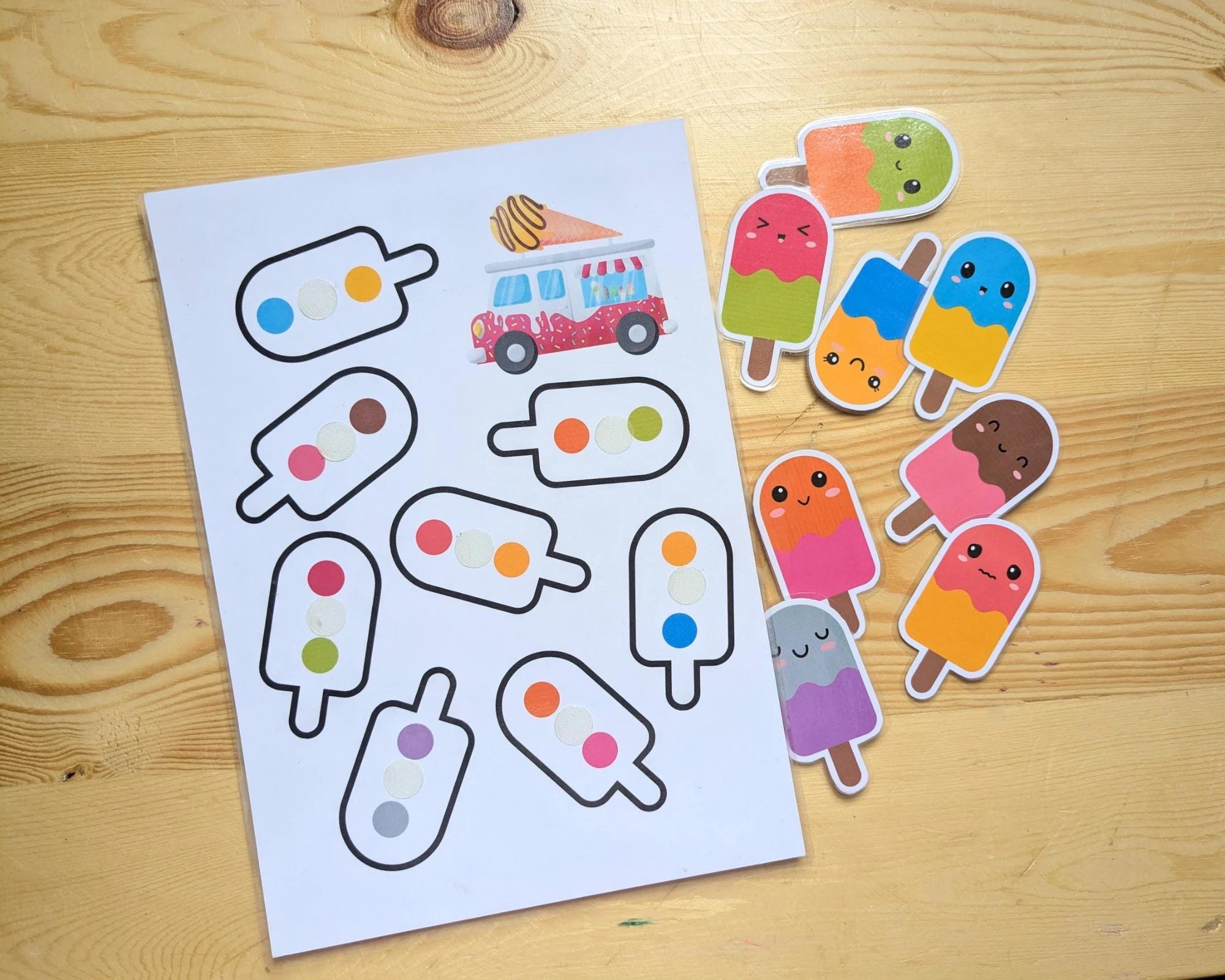Ice Cream Color Matching Activity | Printable Preschool Game | Toddler ...