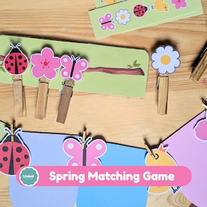 Spring Patterns Matching Game | Preschool Fine Motor Activity (Digital Download)