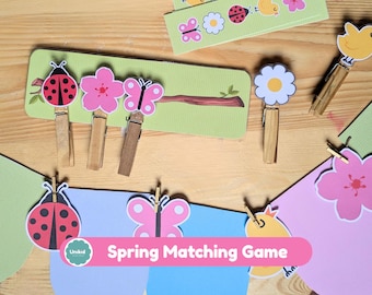 Spring Patterns Matching Game | Preschool Fine Motor Activity (Digital Download)